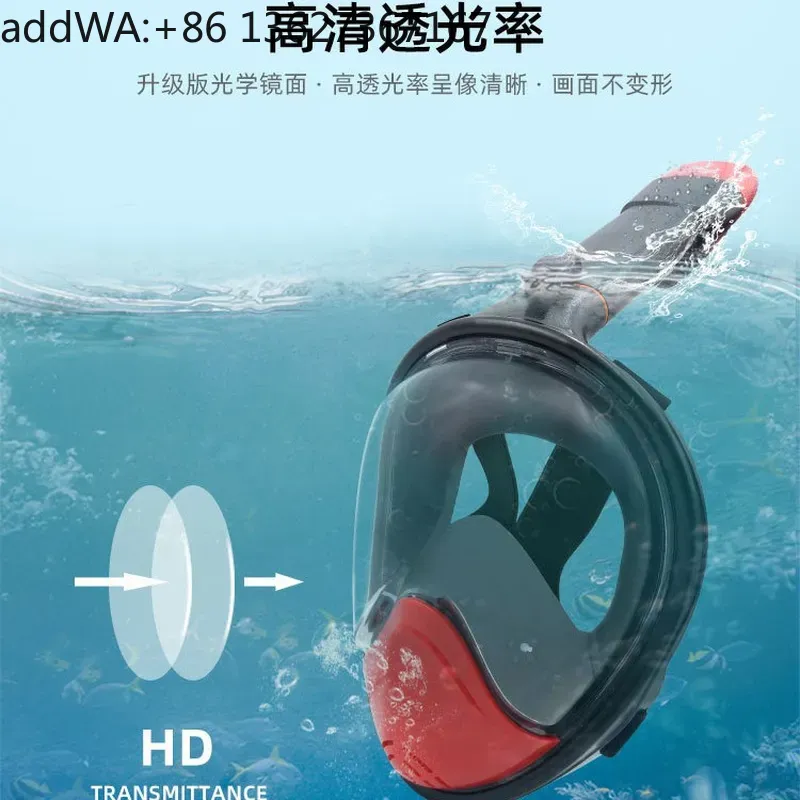 Snorkel Mask Full Face - Droog snorkelmasker, volledig gezichtsbedekkend duikbril voor