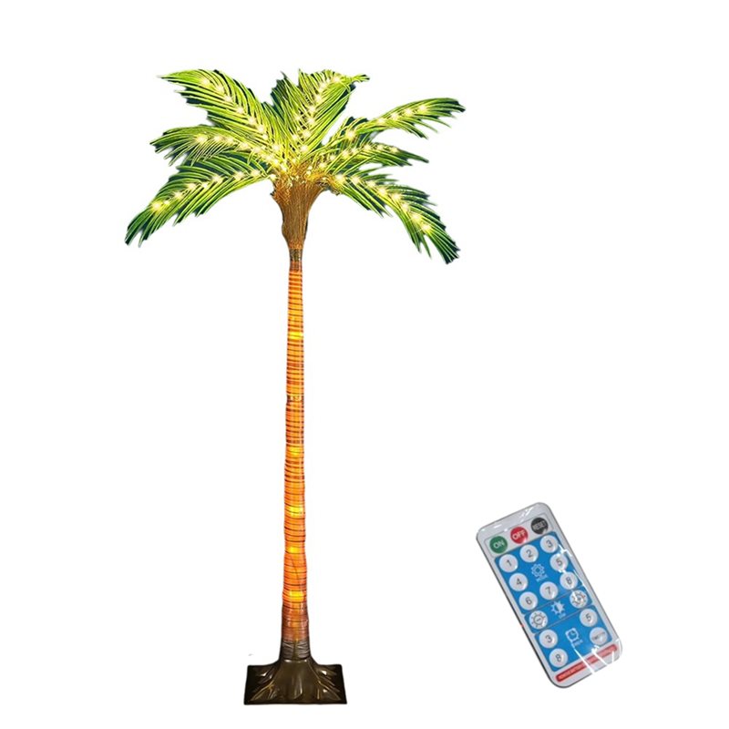Pool Light Solar Rechargeable - ABRW-Solar Palmboomverlichting met verlichte kunststof boomstam
