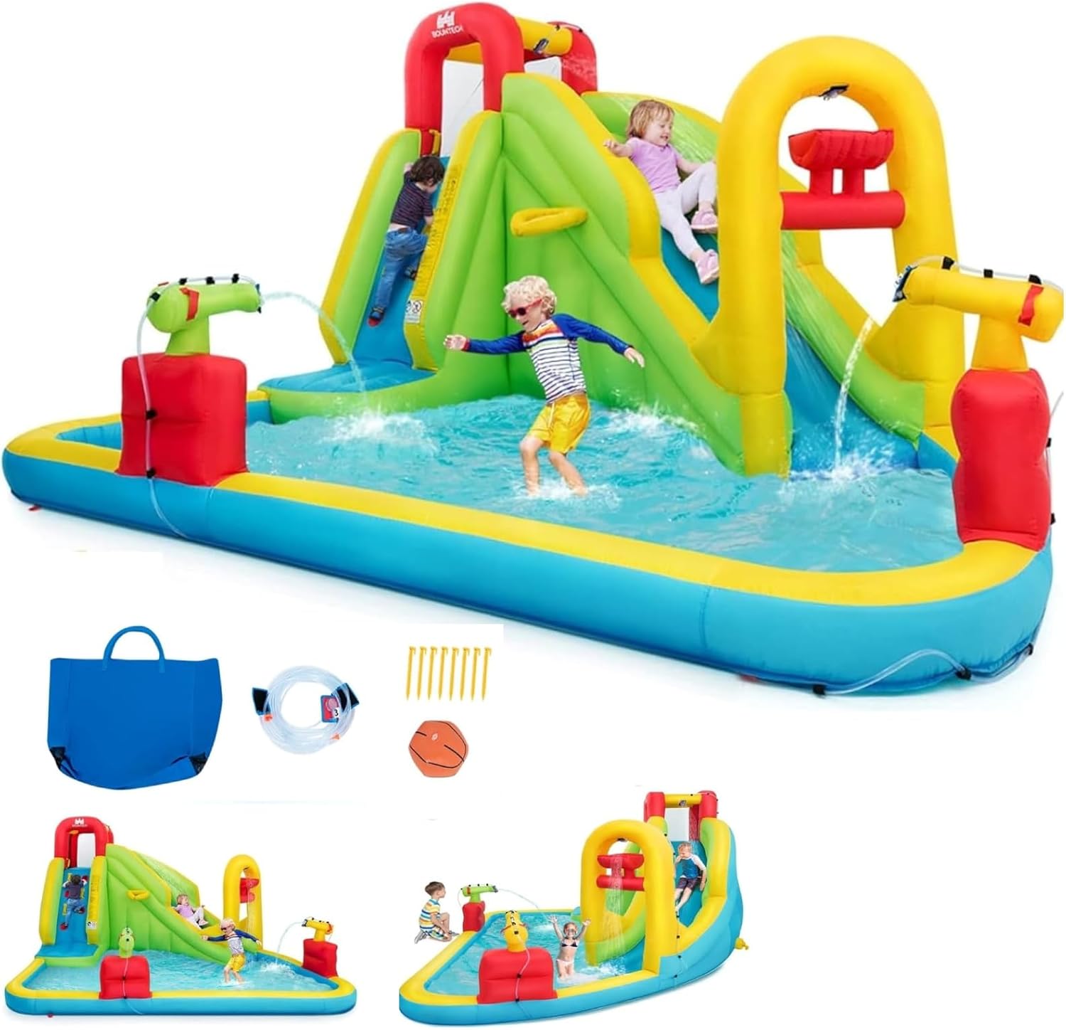 Water Slide Inflatable - Mega Opblaasbaar Waterpark Springkasteel voor Kinderen