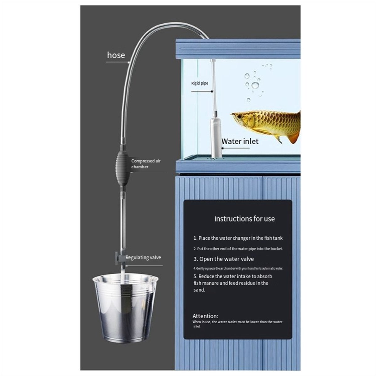 Pool Vacuum Manual - A68M Handheld zwembadstofzuiger met klep Handmatige