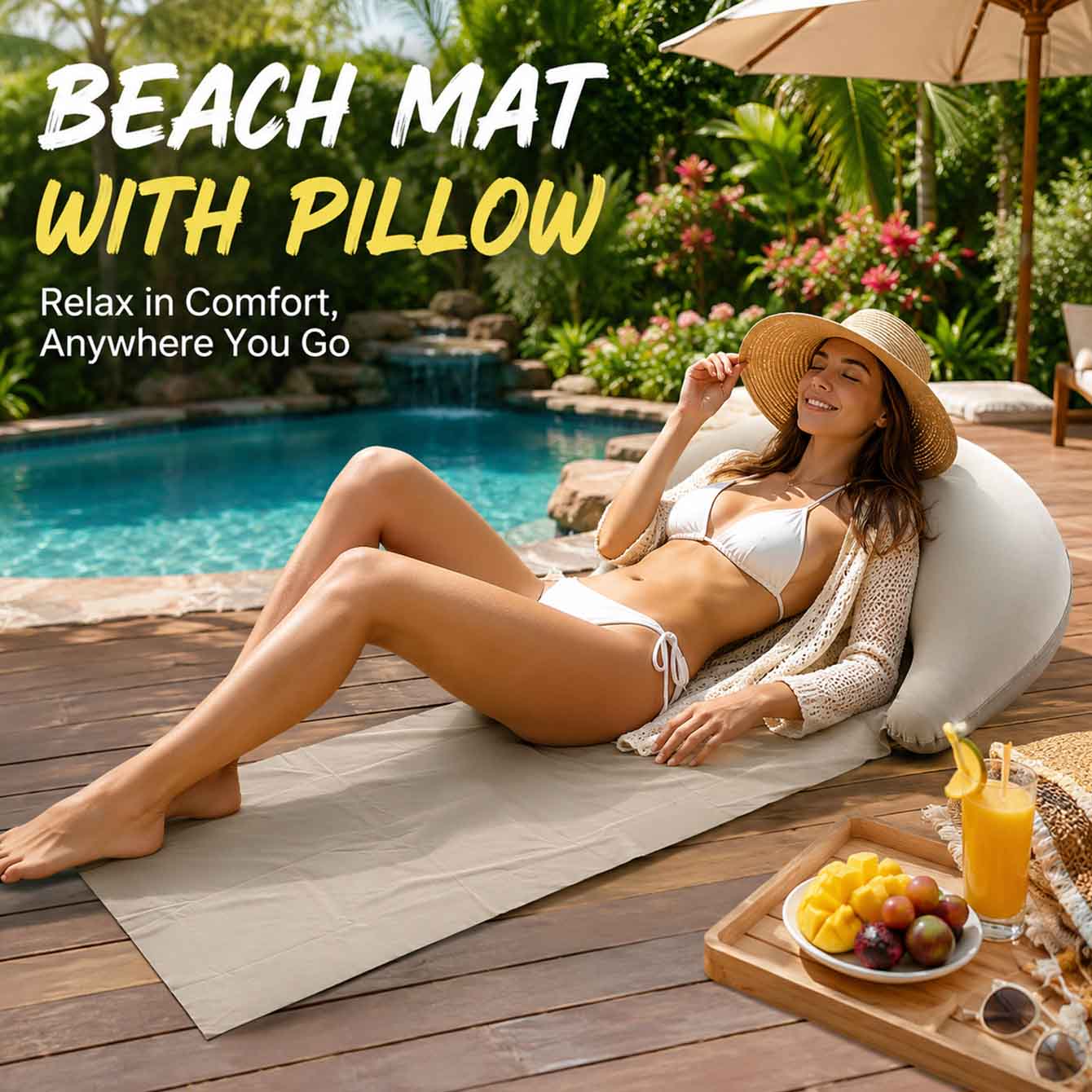 1PC strandmat met opblaasbaar  - Pool Lounger Inflatable recensie en prijs