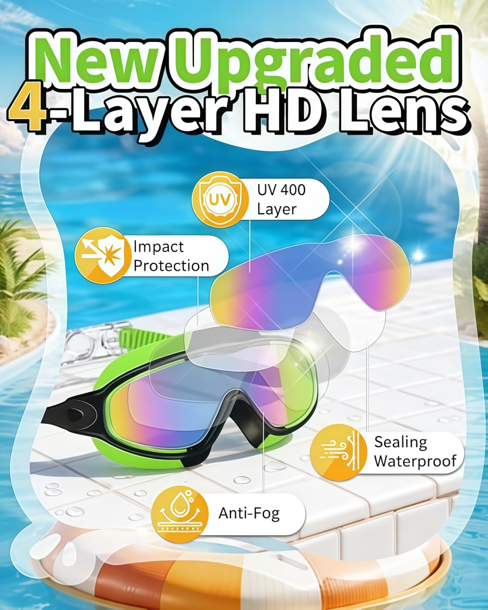 Zwembril voor kinderen met zwe - Swim Goggles Anti Fog Uv recensie en prijs